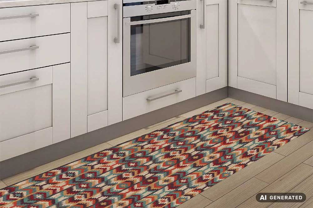 Kombination aus Jacquard und Anti-Rutsch mit Easy-Clean-Ausrüstung gegen Flecken und Milben! Tg1266 Teppichlaeufer Meterware Ethno 2(1) Anti-Rutsch-Stoffe Teppichläufer-Meterware - Jacquard - Ethno