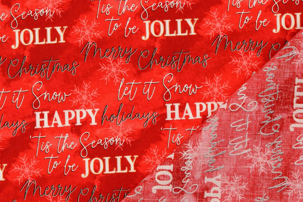 Happy Holidays und Merry Christmas! Dieser festliche Baumwollstoff bringt gute Laune in die Feiertage Wn5302 Weihnachtsstoff Schriftzuege Weihnachten Bekleidungsstoff Weihnachtsstoff Baumwolle - Merry Christmas