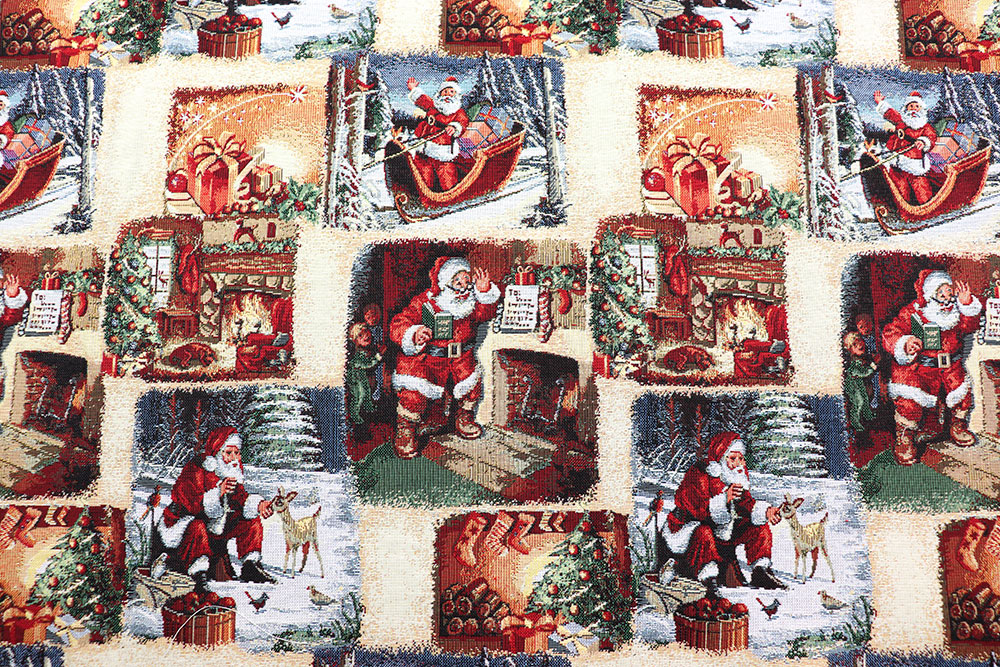 Christmas Magic pur! Dieser hochwertige Gobelin versüßt Ihnen die Weihnachtszeit Wn5333 Gobelin Weihnachtsmann Weihnachten Figuren Gobelin - Reise des Weihnachtsmanns