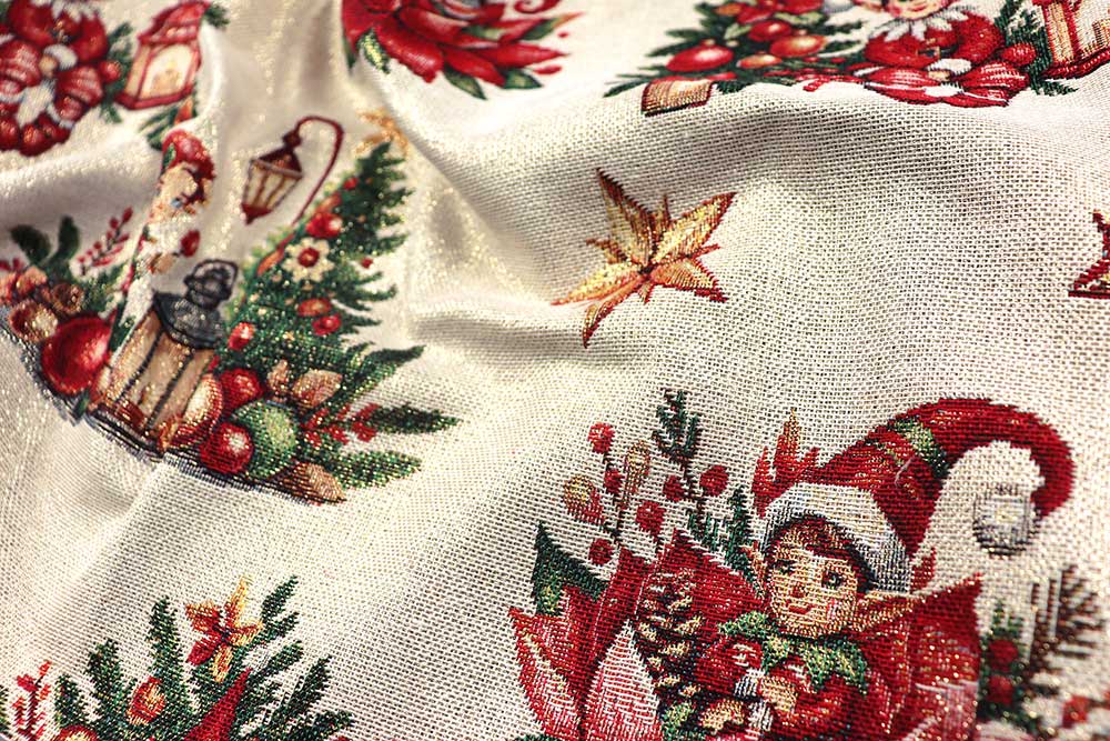 Winterglanz zum Nähen: Gobelin mit Wichteln & Lurex – für festliche Deko mit Charme und goldigem Funkeln! Wn5349 Gobelin Elfen S4 Weihnachten Wichtel Gobelin Glitzer - Santas Gnomes