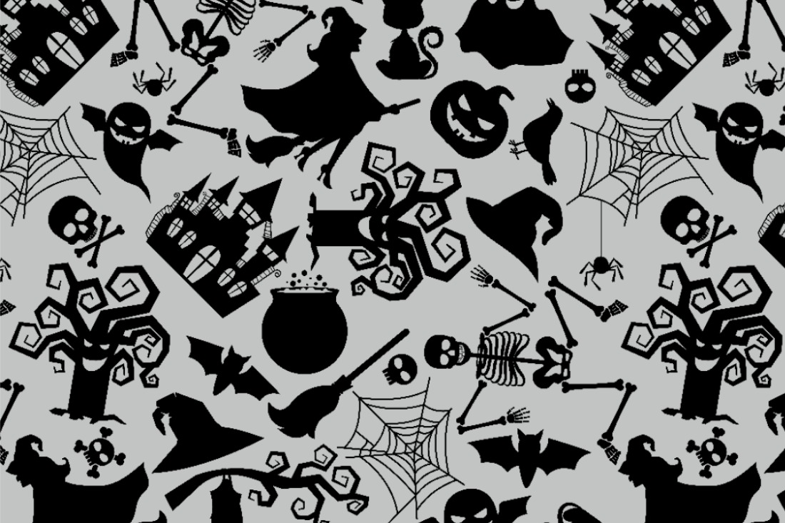 Vielseitig einsetzbarer Universalstoff mit Halloween-Motiv 103489 Universalstoff Horror No.4 Dunkles Treiben Universal bis 140cm Universalstoff - Halloween No.4