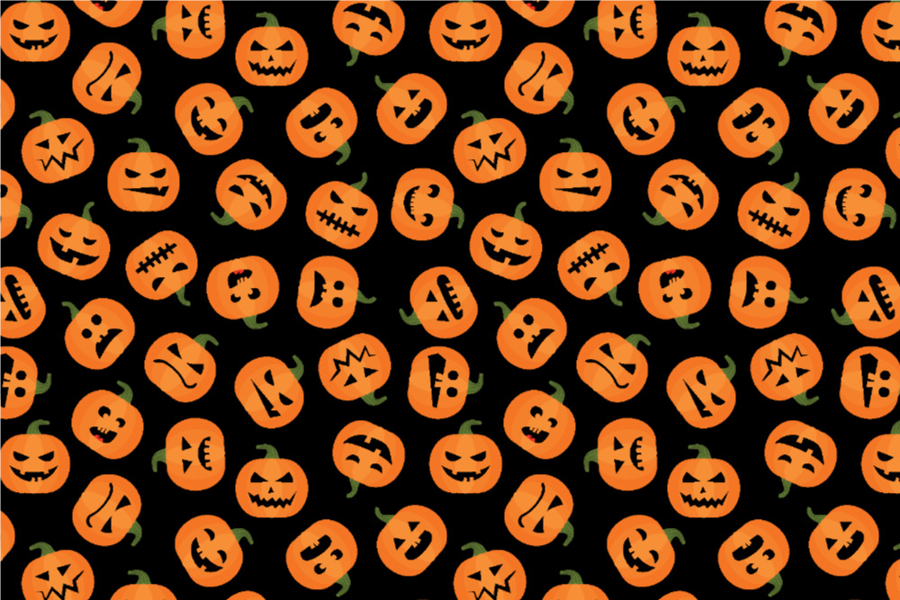 Vielseitig einsetzbarer Universalstoff mit Halloween-Motiv  103492 Satin Horror No 3 Krbis Universal bis 140cm Universalstoff - Halloween No.3