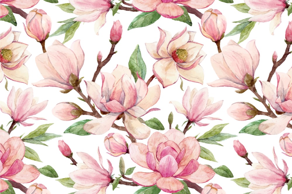 Feiner Gardinenstoff mit einem Traum von einem Blumenmotiv! 107181 Voile Magnolia Ros Transparent Hand Gardinen transparent Voile - Magnolia Rosé