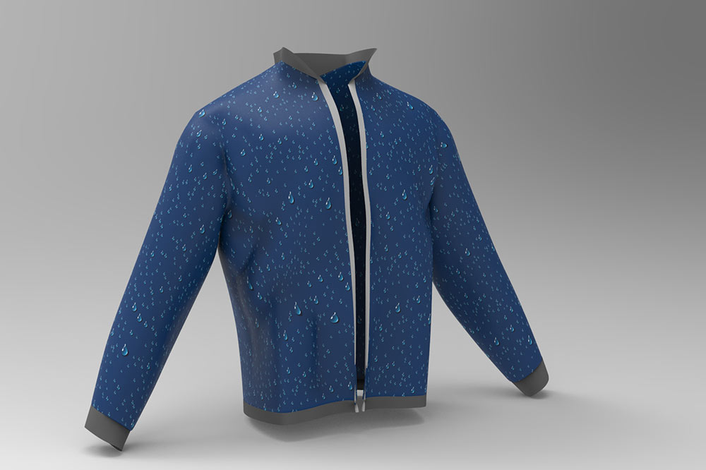 Hochwertiger, wasserabweisender Softshell-Stoff mit passendem Wassertropfen-Motiv 125 101840 Softshell Wassertropfen S4y(2) Softshell Nano-Softshell - Wasserperlen
