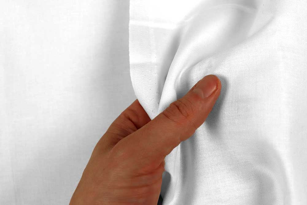 Klassischer, fest verwobener Baumwollstoff mit Appretur - bis 95 Grad waschbar 33401001 Linon Stoff Weiss Tischdeckenstoffe Linon 140 cm breit - kochfest - Weiß