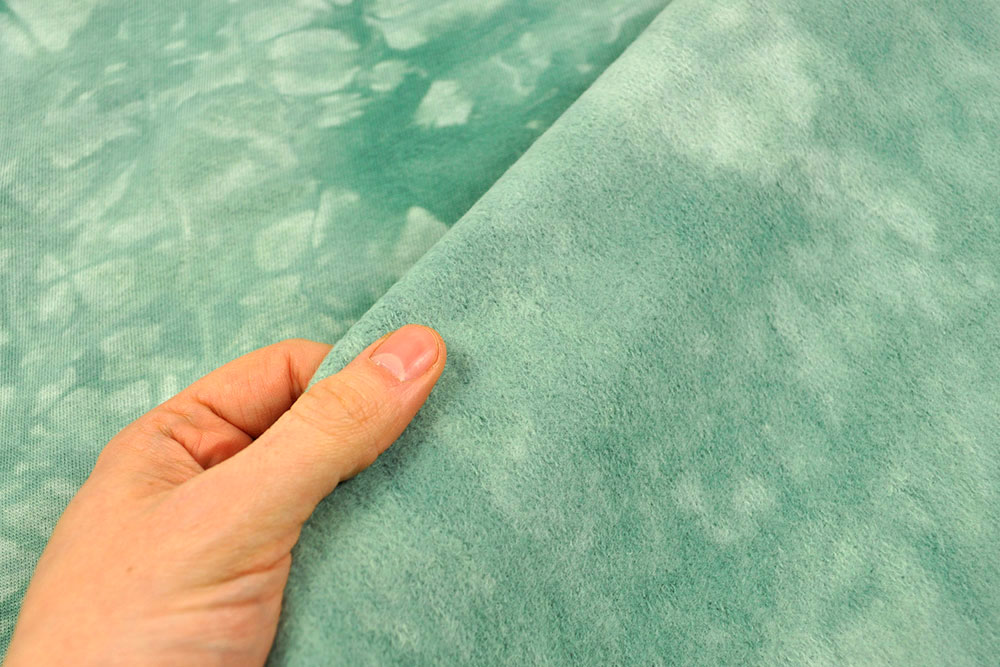 Toller French Terry mit Batikmuster - ein echter Hingucker Bk6944 Frenchterry Tiedyebrushed Dustygreen S4 sonstige Muster French Terry - Batik Brushed - Dusty Green