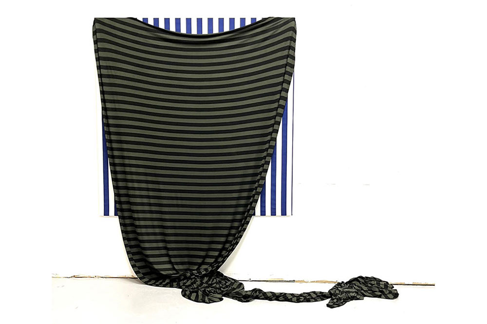 Grün-schwarz gestreifter Jersey aus Viskose und Elasthan - herrlich luftig, geschmeidig und super günstig! Bk7253 Viskosejersey Streifen Gruen Schwarz Viskosejerseys Viskosejersey - Streifen - Waldgrün/Schwarz