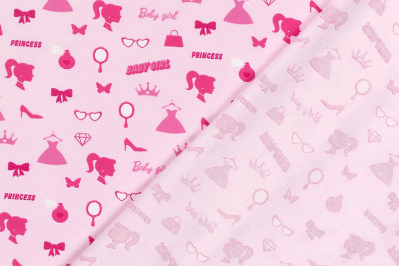 Knallpink, super schick und echt bequem - einfach der perfekte Stoff für kleine Prinzessinnen! Bk7495 Jersey Pink Kinderstoffe Baumwolljersey - Barby Princess