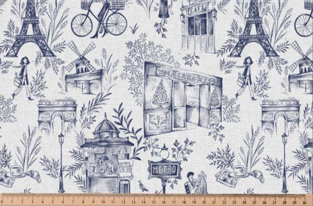 Entdecken Sie den Charme von Paris auf hochwertigem Baumwollstoff Bk7692 Viskosestoff Paris Traum 1 Dekostoffe City Halbpanama Baumwolle - Toile Amelie