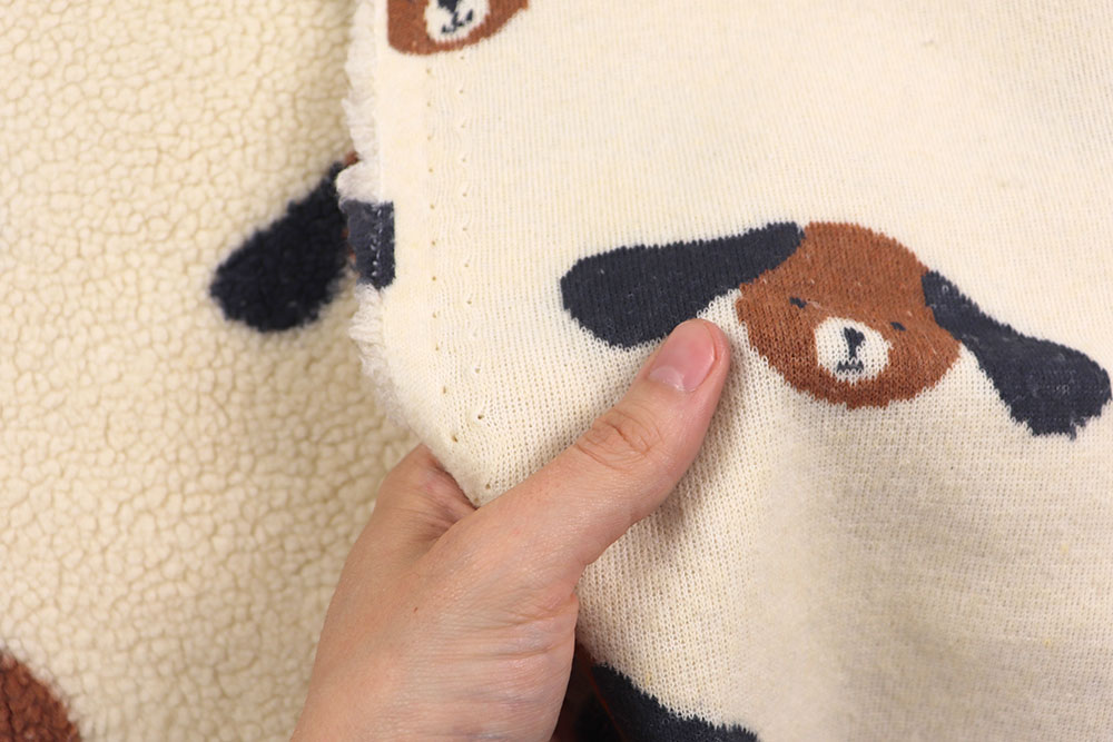 Super kuscheliger Sherpa in Creme mit niedlichem Hunde-Motiv Bk7734 Sherpa Fleece Hunde S4 Sherpa Fleece Sherpa Fleece - Hündchen