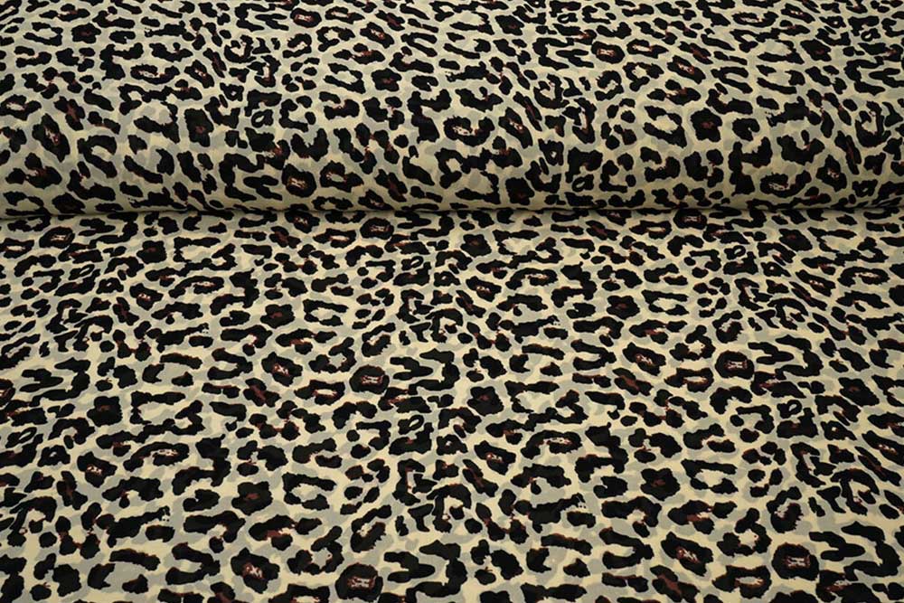Leicht, wild und edel – dieser Chiffon bringt mit Leo-Print in Beige exotischen Glamour in jedes Nähprojekt. Bk7835 Chiffon Leo Stm Chiffon Chiffon-Stoff - Leo