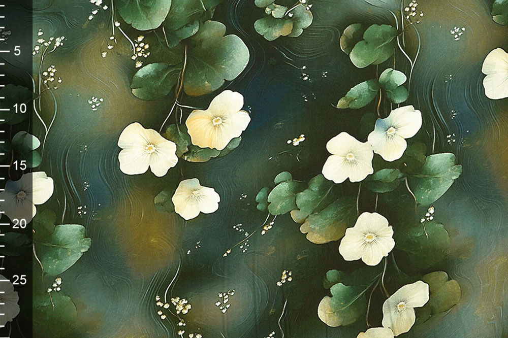 Ein florales Meisterwerk in satten Farbtönen für kreative Modeideen Bk7865 Viskosestoff Blueten Viskose Viskosestoff - Verdena