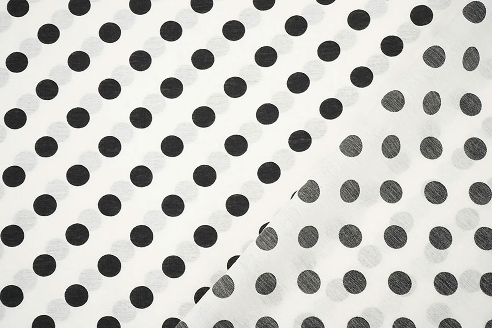 Vorgewaschener Bekleidungsstoff mit klassischen Polka Dots Bk7975 Viskosestoff Punkte Weiss Schwarz Mai Viskose gewaschen - Punkte - Weiß/Schwarz