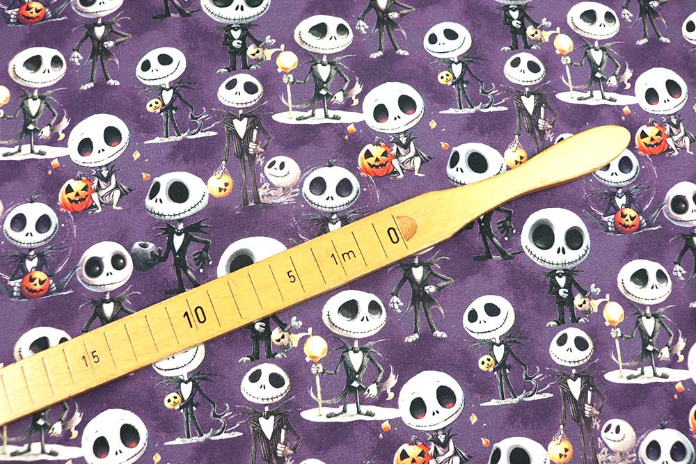 Genießen Sie die schaurig-schöne Halloween-Nacht und nähen Sie aus diesem digital bedruckten Jersey kultige Kreationen Bk7991 Jersey Totenkoepfe S4 Kinder Jersey Premium - Halloween