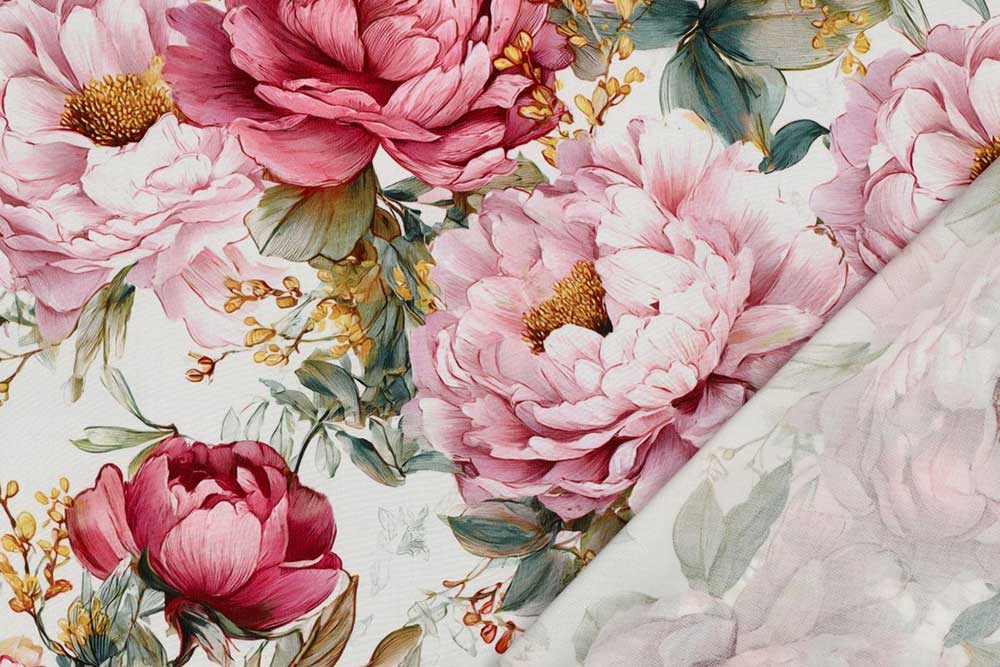 Gestochen scharfer, floraler Digitalprint auf herrlich geschmeidiger Viskose - jetzt zuschlagen! Bk7997 Viskosestoff Blumen Creme Viskose Viskosestoff Digital - Blütentraum - Creme
