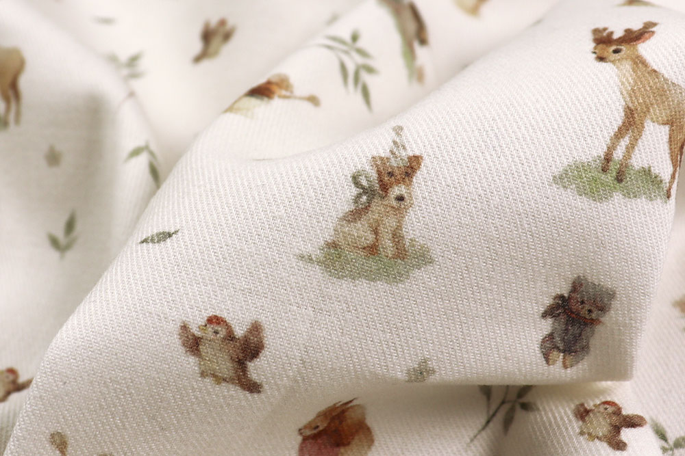 Kuschelig weicher Flanell aus reiner Baumwolle mit Reh, Hase, Maus und Co Bk8014 Flanell Waldtiere Kinderstoffe Baumwollflanell - Forest Friends Party