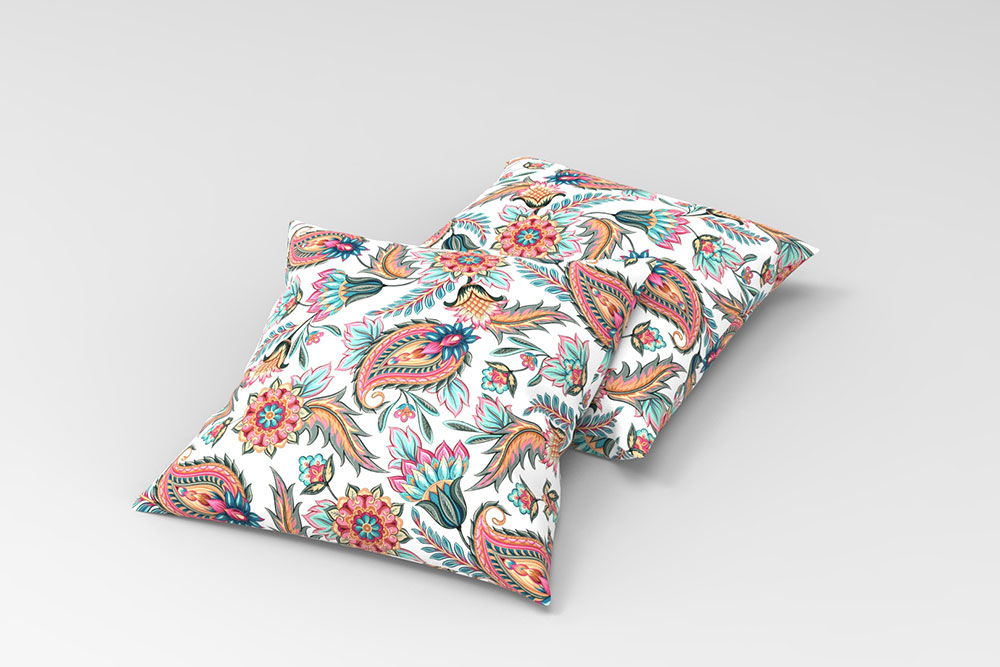 Mit exotischem Paisleymuster versehener, klassischer Blackout-Stoff - permanent schwer entflammbar! 109 104815 Permanent schwer entflammbar Blackout perm. schwer entflammbar - Exotic Paisley