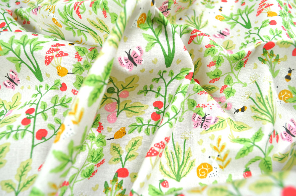 Tolle Baumwoll-Qualität mit niedlichem Frühlings-Motiv Co6552 Baumwollstoff Fruehlingswiese S4y Blumen u. Pflanzen Baumwollstoff - Frühlingsgarten