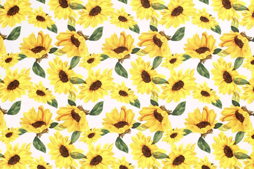 Ein Traum aus Blüten sorgt auf dieser reinen Baumwolle für Sommerfeeling! Co6687 Baumwollstofff Sonnenblumen Baumwolle Blumen Baumwollstoff - Sonnenblumen