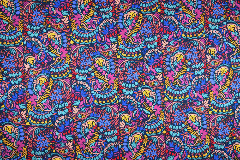 Knallbuntes Motiv in brillanter Farbgebung, das Ihren Kreationen einen unnachahmlichen Ethno-Charakter verleiht Co6711 Baumwollstoff African Blau Afrika Motivstoffe African-Waxprint-Look - Bamako