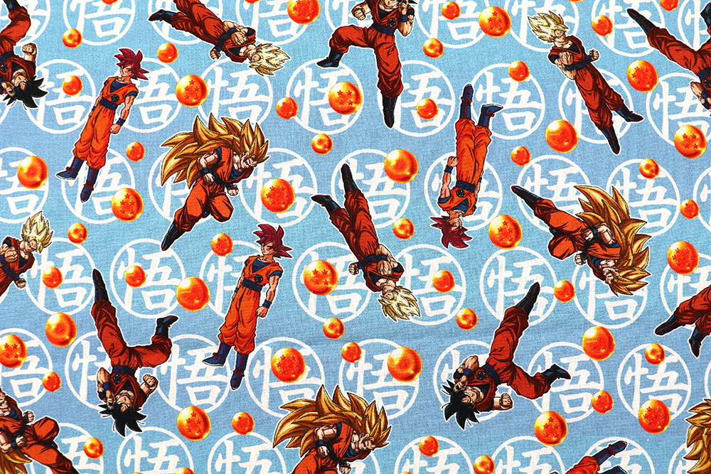Feiner Stoff aus reiner Baumwolle für coole Kids und Fans der bekannten Fernsehserie! Co6808 Baumwollstoff Dragonball S4 Kinderstoffe Baumwollstoff Digital - Anime Ball