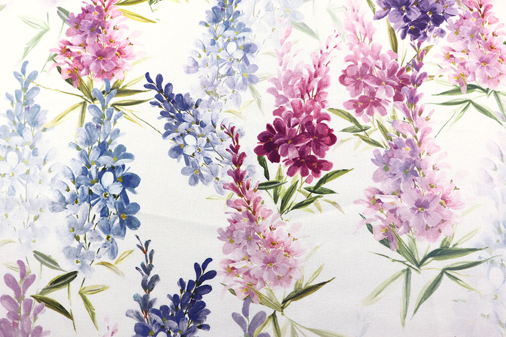 Digital bedruckter Baumwollstoff mit traumhaften Hyazinthen - blühende Pracht in leuchtenden Farben! Co6895 Baumwollstoff Hyazinthen S4 Baumwolle Blumen Baumwollstoff Digital - Hyazinthen - 280 cm