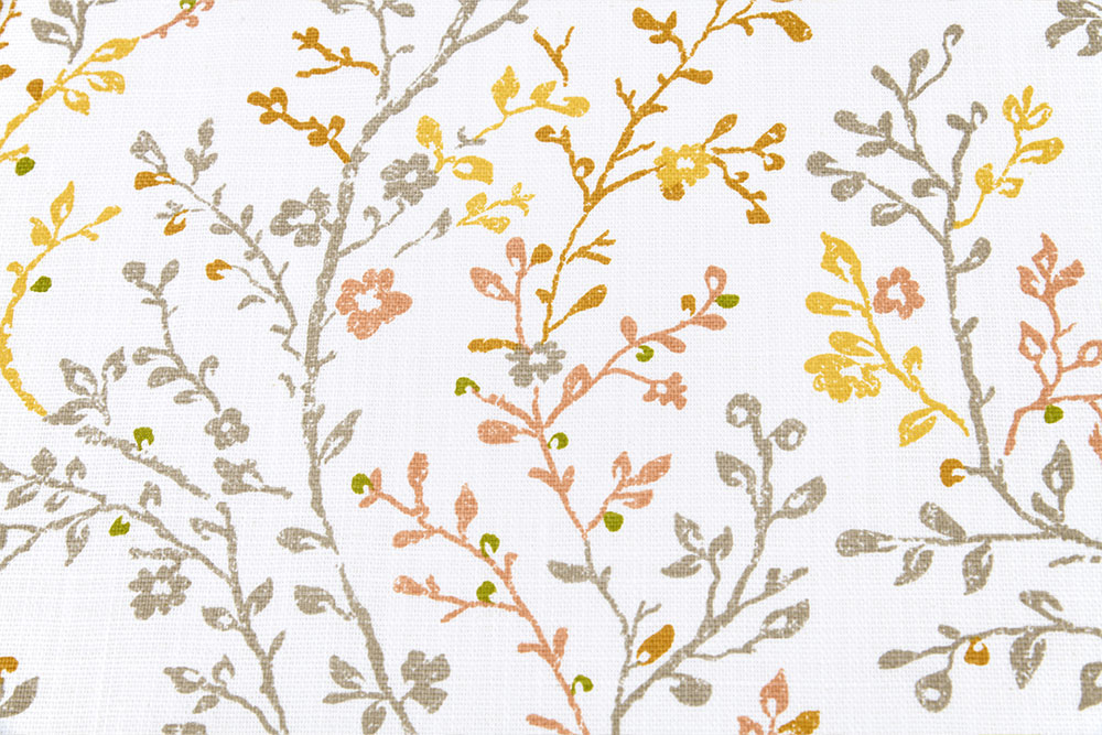 Feiner Baumwollstoff mit zartem Zweigprint in warmen Tönen – perfekt für stilvolle Nähprojekte. Co6914 Baumwollstoff Ste Stm Baumwolle Blumen Baumwoll-Dekostoff - Flora Fine