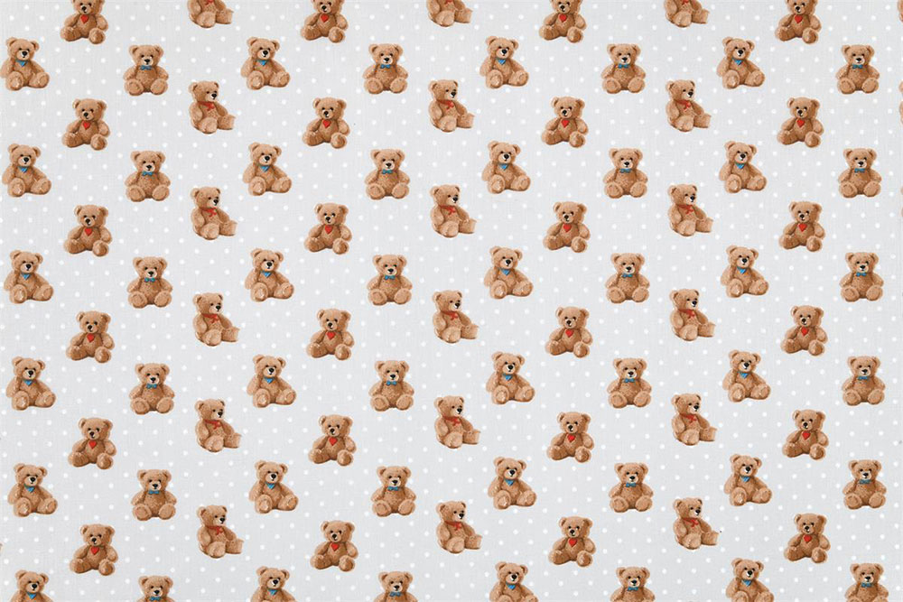 Tierisch knuffiger Stoff aus reiner Baumwolle mit einem Print, der Ihnen ein Lächeln aufs Gesicht zaubern wird! Co6964 Baumwollstoff Teddys (2) Kinderstoffe Baumwollstoff - Kleine Teddys