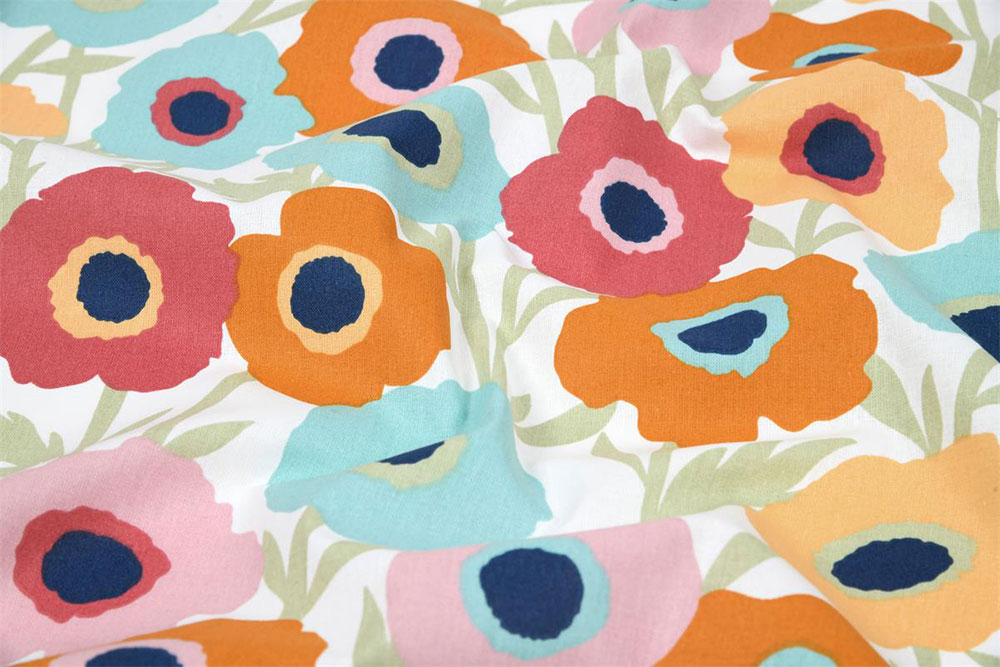 Feiner Cretonne aus reiner Baumwolle mit buntem Blumen-Motiv, das zum Träumen einlädt! Co7009 Baumwollstoff Blumen Baumwolle Blumen Baumwollstoff - Salmara