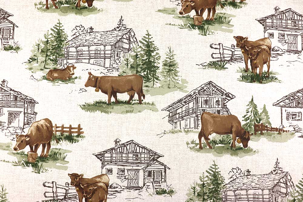 Gemütliches Alpen-Feeling für KReationen im Landhausstil - Muuuuuuuuuuuuuhtastisch! Co7018 Baumwollstoff Kuhweide S4 Baumwolle Bäuerlich Baumwollstoff - Kuhweide