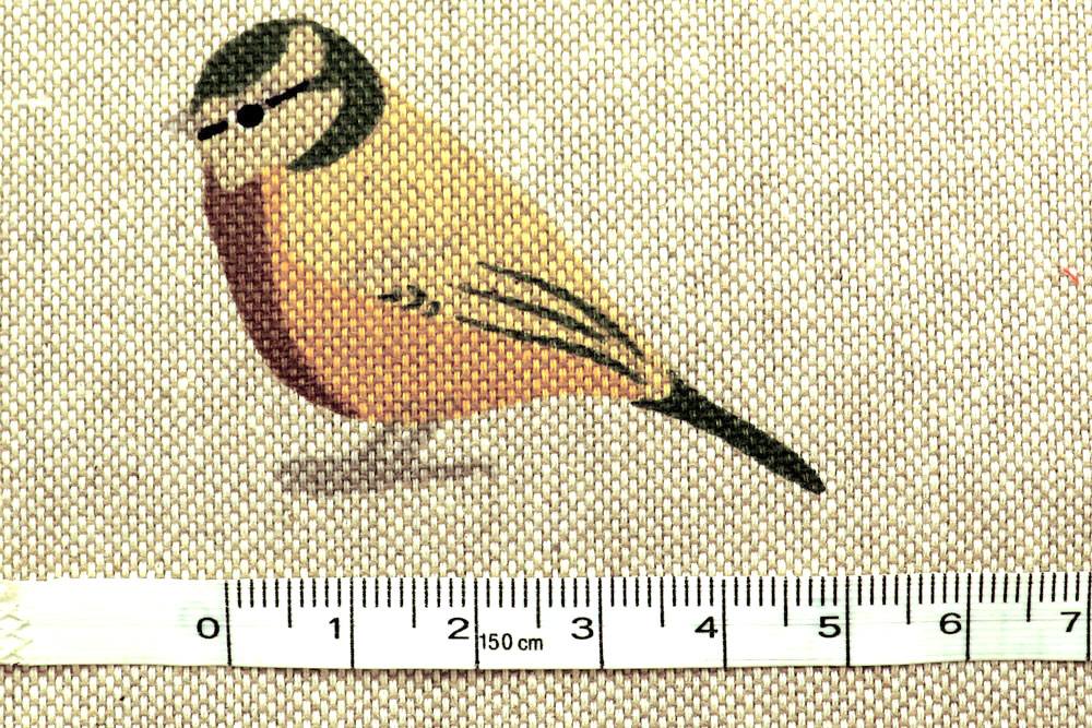Leicht rustikal wirkender, natürlicher Dekostoff in Leinenoptik mit Gartenvögeln Ds2485 Dekostoff Leinenoptik Gartenvoegel Gelegt S4y Tiere Dekostoff Leinen-Look - Gartenvögel