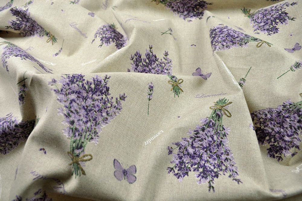Lavendel hat nicht nur einen angenehmen Duft, er sieht auch toll aus - romantischer Dekostoff in rustikaler Leinenoptik Ds1685 Dekostoff Lavendel Blumen Dekostoff Leinenoptik - Lavendel-Garten