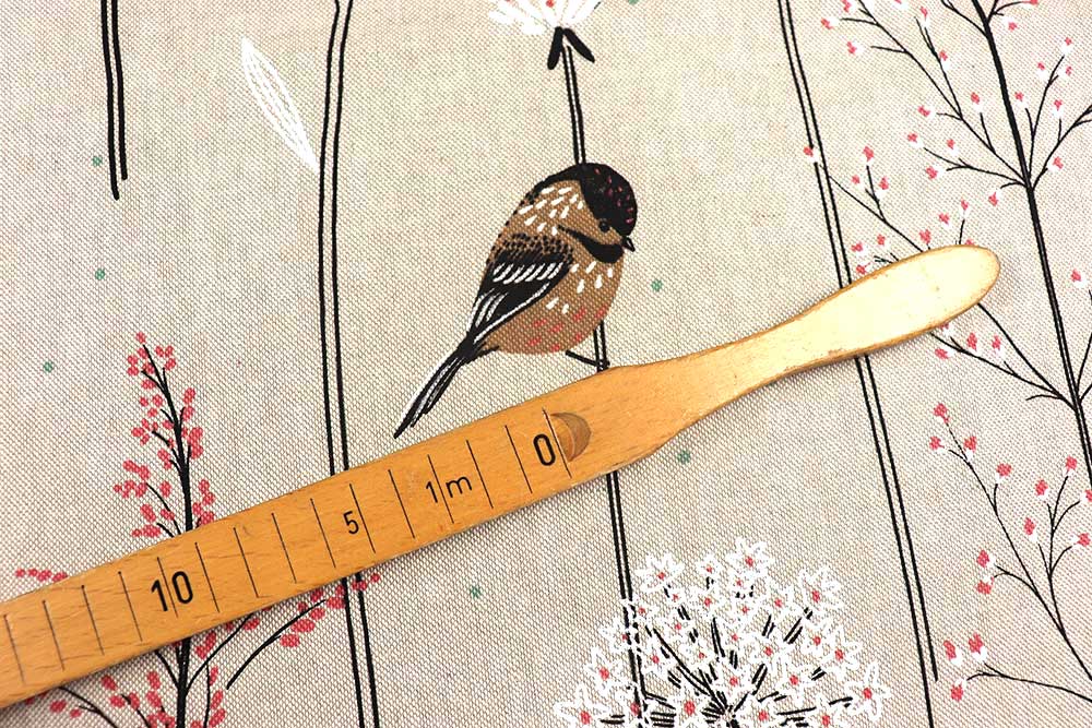 Verspielter Deko-Stoff - vielseitig einsetzbar und pflegeleicht Ds1810 Dekostoff Leinenoptik Vogel S4 in der Luft Dekostoff Leinenoptik - Vöglein