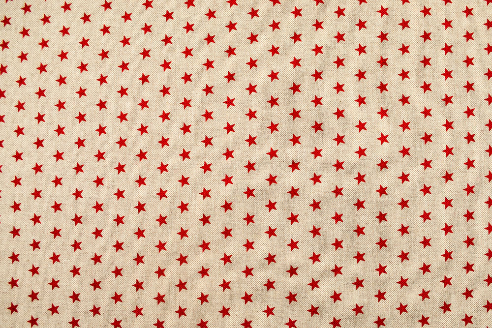 ds2237 dekostoff leinenoptik sterne rot