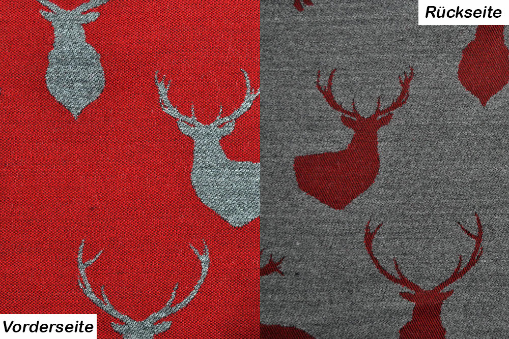Schöner Wende-Jacquard im Landhaus-Style  Ds2295 Jacquard Hirsche Drapierung S4y Dekostoffe Landhaus Wende-Jacquard - Hohtälli