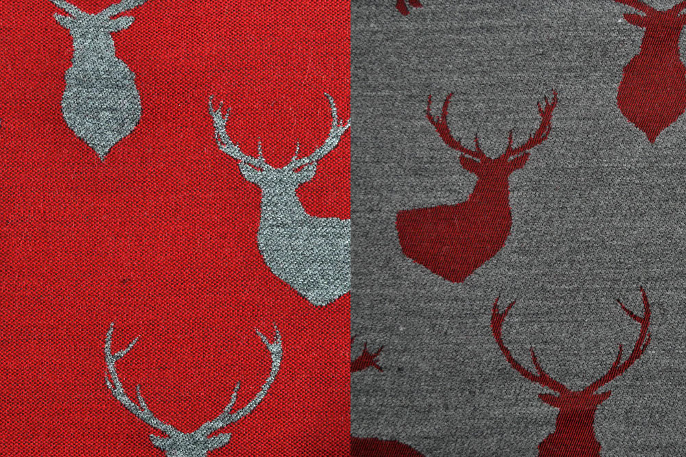 Schöner Wende-Jacquard im Landhaus-Style  Bd01 Ds2295 Jacquard Hirsche S4y Jacquard Wende-Jacquard - St. Andrä