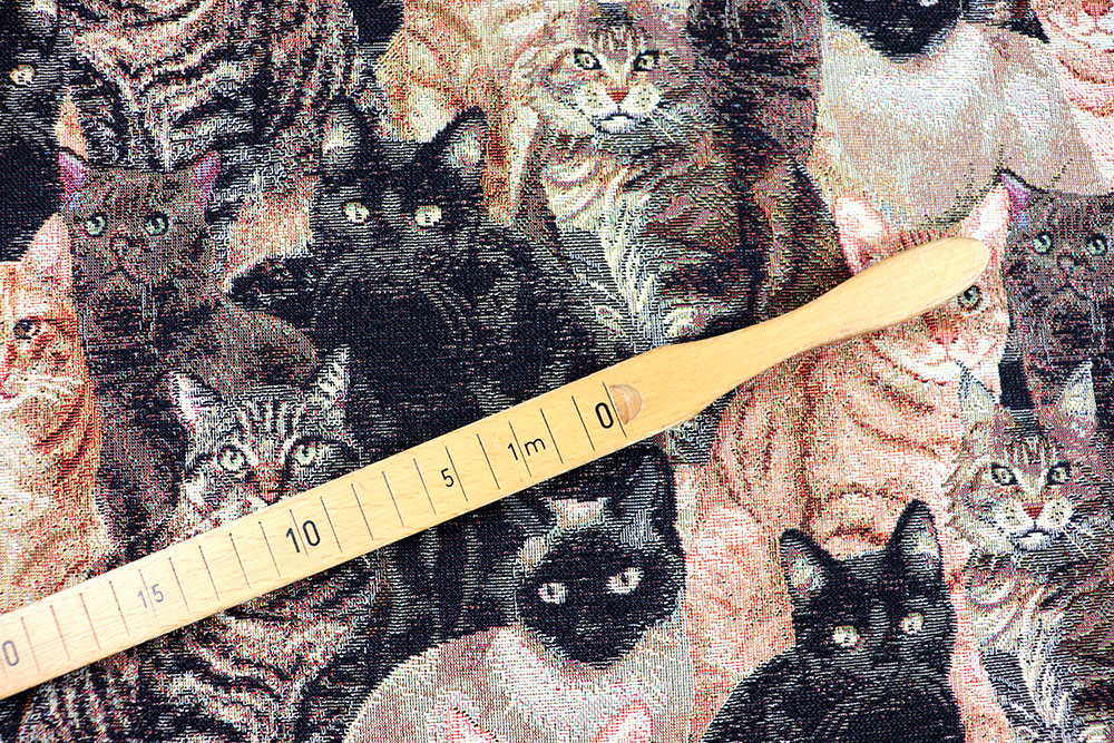 Katztastischer Gobelin in schwerer Qualität für Tierfans und Katzeneltern Ds2515 Gobelin Katzen Gobelin sonstige Dekostoff Gobelin - Katzen