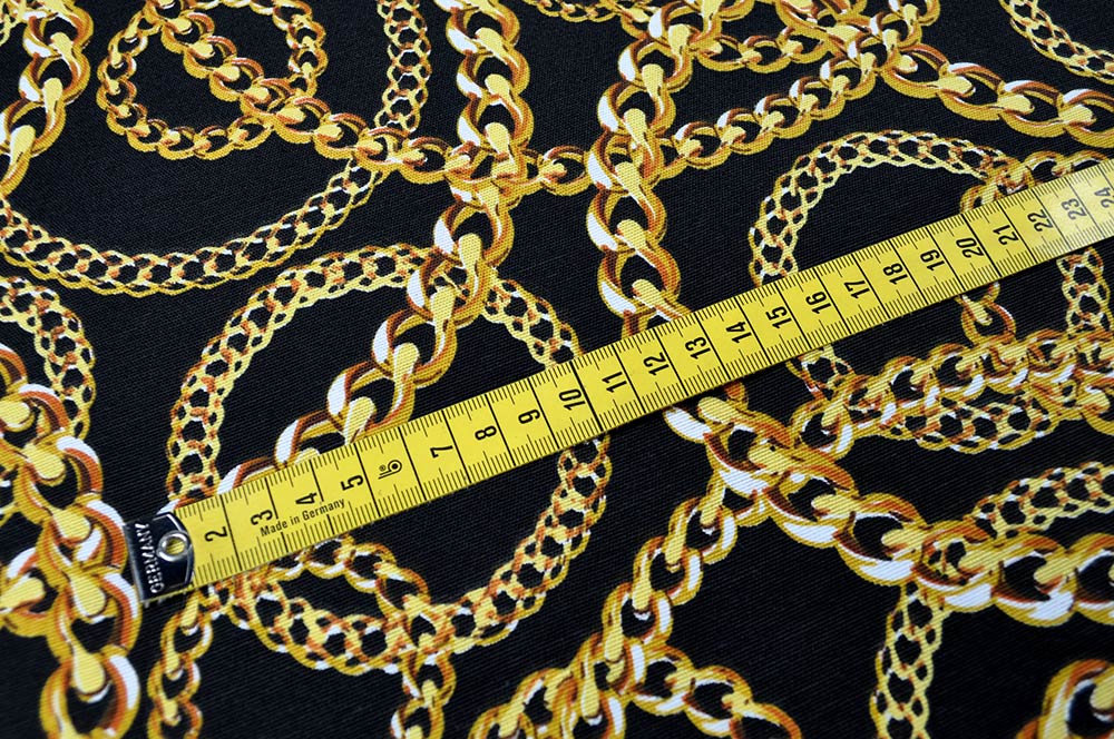 Ein Hingucker, der seinesgleichen sucht - moderne, extravagante Ware für stylische Deko aller Art Ds3217 Dekostoff Ueberbreit Goldketten S4 Dekostoff - Goldketten - 280 cm