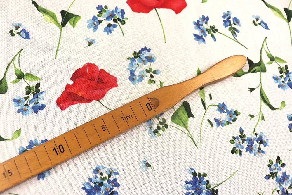 Wie auf der Frühlingswiese - ein überbreiter Dekostoff, der zu 92 % aus recycelten Fasern besteht und mit einem floralen Muster überzeugt! Ds3324 Dekostoff Recycling Vergissmeinnicht S4 L Übergardinen Recycling-Dekostoff - Vergissmeinnicht - 280 cm