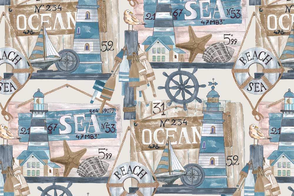 Mit diesem Stoff werden Ihre Kreationen zu maritimen Hinguckern - jetzt zuschlagen und Strandfeeling sichern! Ds3372 Dekostoff Maritim S4 Dekostoffe Maritim Dekostoff - Beach Life - 280 cm