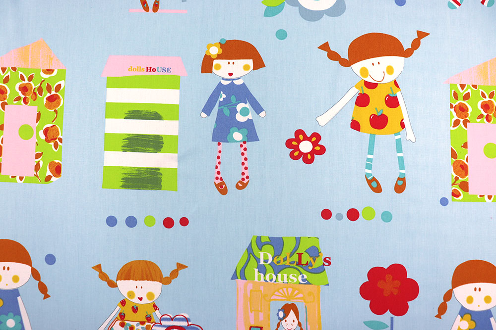 Süße Püppchen auf hellblauer Grundware in praktischer Überbreite mit 10.000 Scheuertouren - verleihen Sie dem Kinderzimmer einen neuen LooK! Ds5460 Dekostoff Deluxe Dolly Hellblau S4y % Sale Lagerräumung Dekostoff deluxe - Doggy - Dolly - 280 cm - Hellblau