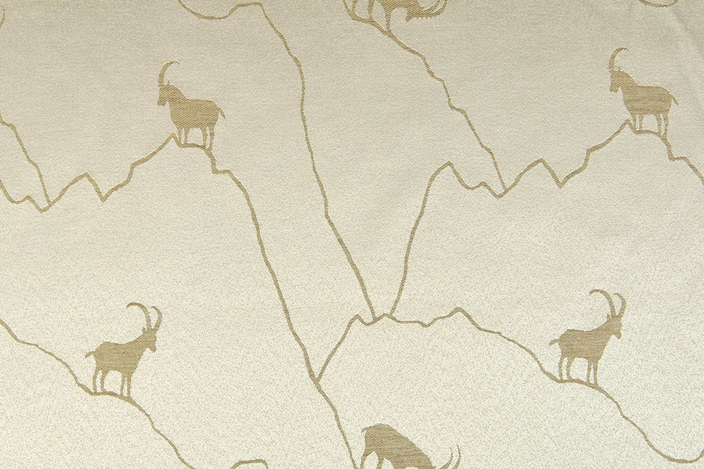 Beidseitig verwendbarer, leichter Jacquard im Landhausstil - in Deutschland produzierte Ware zum Top-Preis! Ds5981 Dekostoff Wende Jacquard Steinbock Beige Dekostoffe Jacquard Dekostoff Jacquard - zweiseitig - Alpen-Steinbock - Creme/Beige