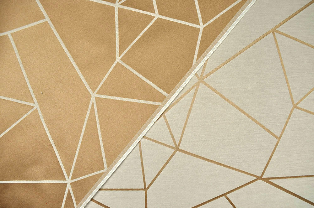 Modernes Design, aufwendig verwebt - dieser zweiseitige Dekostoff ist an Qualität kaum zu übertreffen! Ds5987 Dekostoff Grafik Hellbraun Beige Taschenstoffe Wende-Dekostoff - New Fashion No. 3 - Creme/Goldbraun