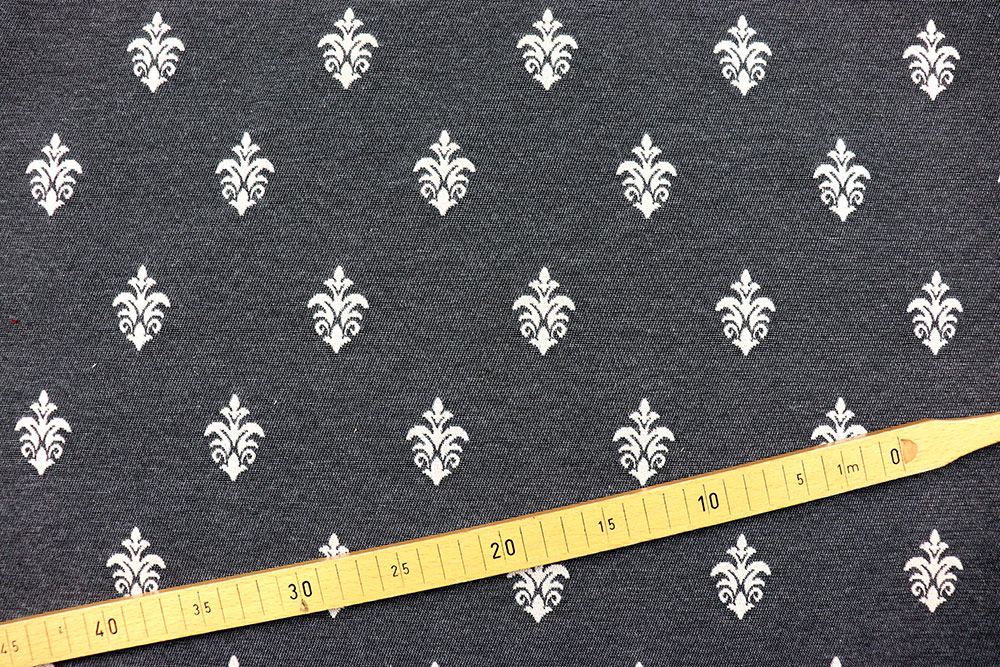 Barockmuster, aufwendig verwebt in höchster Qualität - schwerer, beidseitig verwendbarer Jacquard! Ds6087 Jacquard Beidseitig Barock Lilie Grau S4 Übergardinen Jacquard - Barock-Lilie - Grau