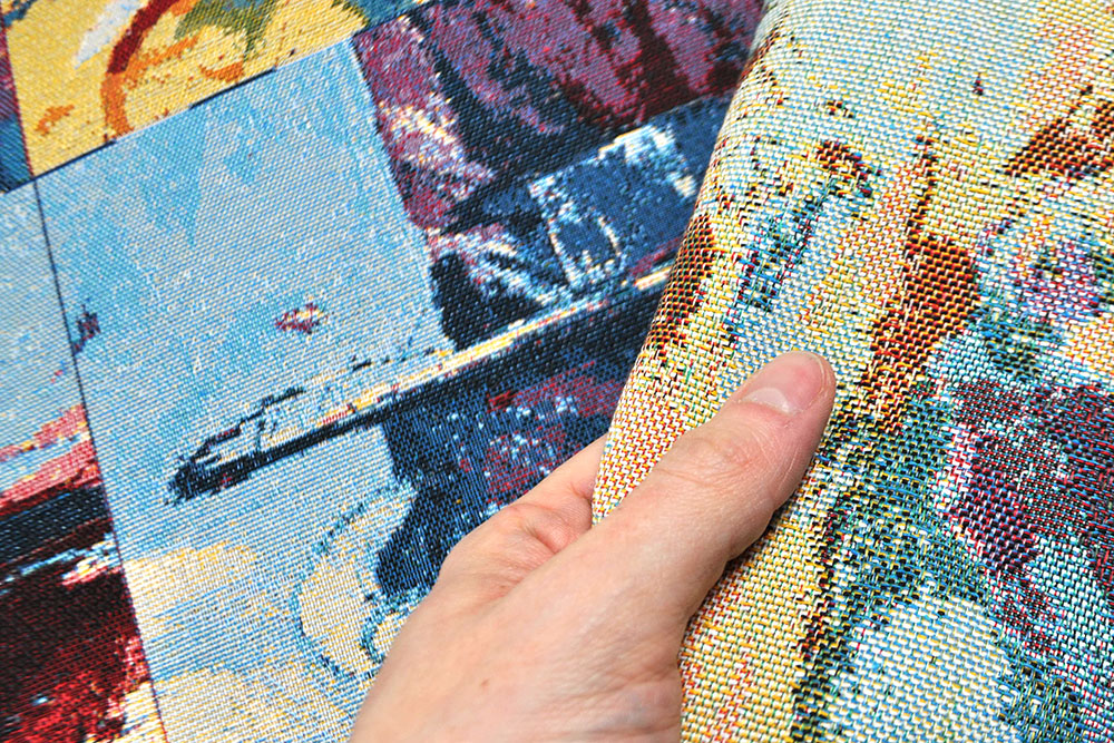 Kult + Stoff = Kunst! Absolut edler Gobelin, 47 x 47 cm - perfekt für aufsehenerregende Kissen und mehr Ds6099 Deko Panel Charlie 1 Dekostoffe Retro Gobelin-Panel - Charly - 47 x 47 cm