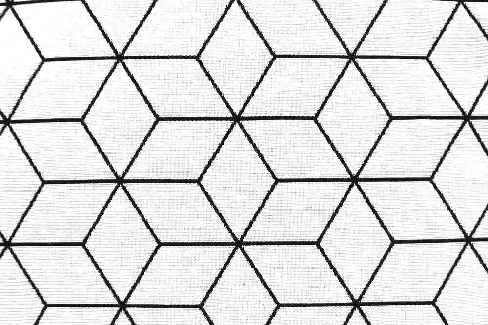 Toller Jacquard-Stoff, beidseitig verwendbar und ideal für Dekorationen und vieles weitere mehr! Ds6138 Dekostoff Jacquard Cubic Weiss S4(1) Übergardinen Wende-Jacquard - Cubic - Weiß/Schwarz