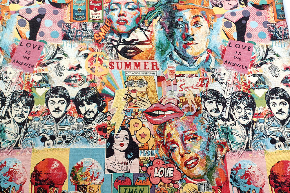 Ein wilder, opulenter Design-Mix aus Pop-Art, Nostalgie und Stars von damals! Ds6243 Gobelin Kuenstler S4 Gobelin sonstige Gobelin-Stoff - Ikonen