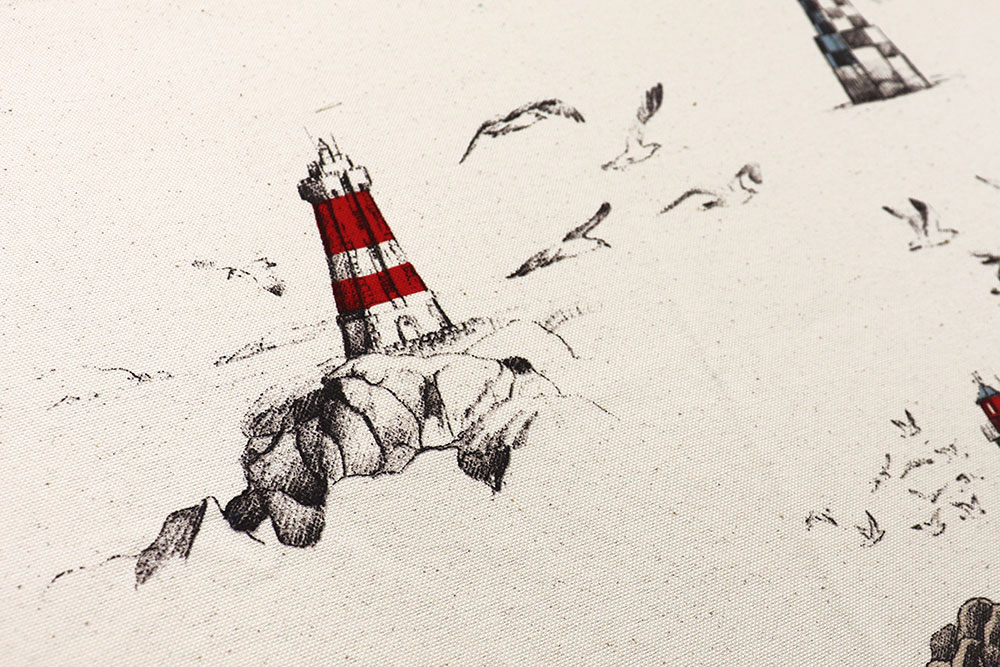 Der Leuchtturm weist Ihnen den Weg zu einem neuen Stoff - der pflegeleichte Dekostoff ist das maritime Must-have! Ds6258 Dekostoff Leuchtturm Dekostoffe Maritim Dekostoff - Leuchtturm