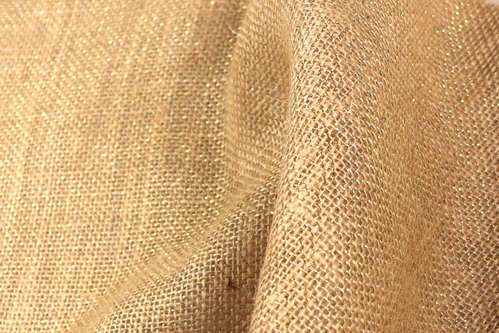 Edle Jute trifft glänzende Metallfäden: Setzen Sie goldene Akzente! Ds6299 Jute Schimmer Gold Rueckseite Weihnachten Uni Jute - Schimmer - Gold