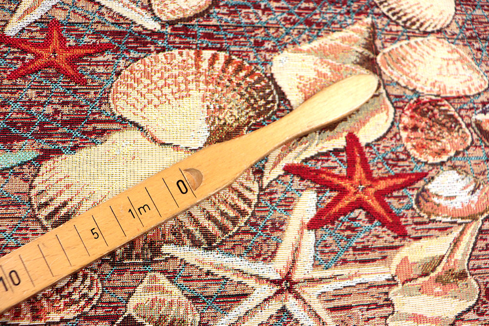 Hochwertiger Gobelin-Dekostoff für echte Seebären - maritimes Design für Urlaubsflair! Ds6348 Dekostoff Gobelin Maritim S4 Dekostoffe NEU  Gobelin - Muscheln und Seesterne